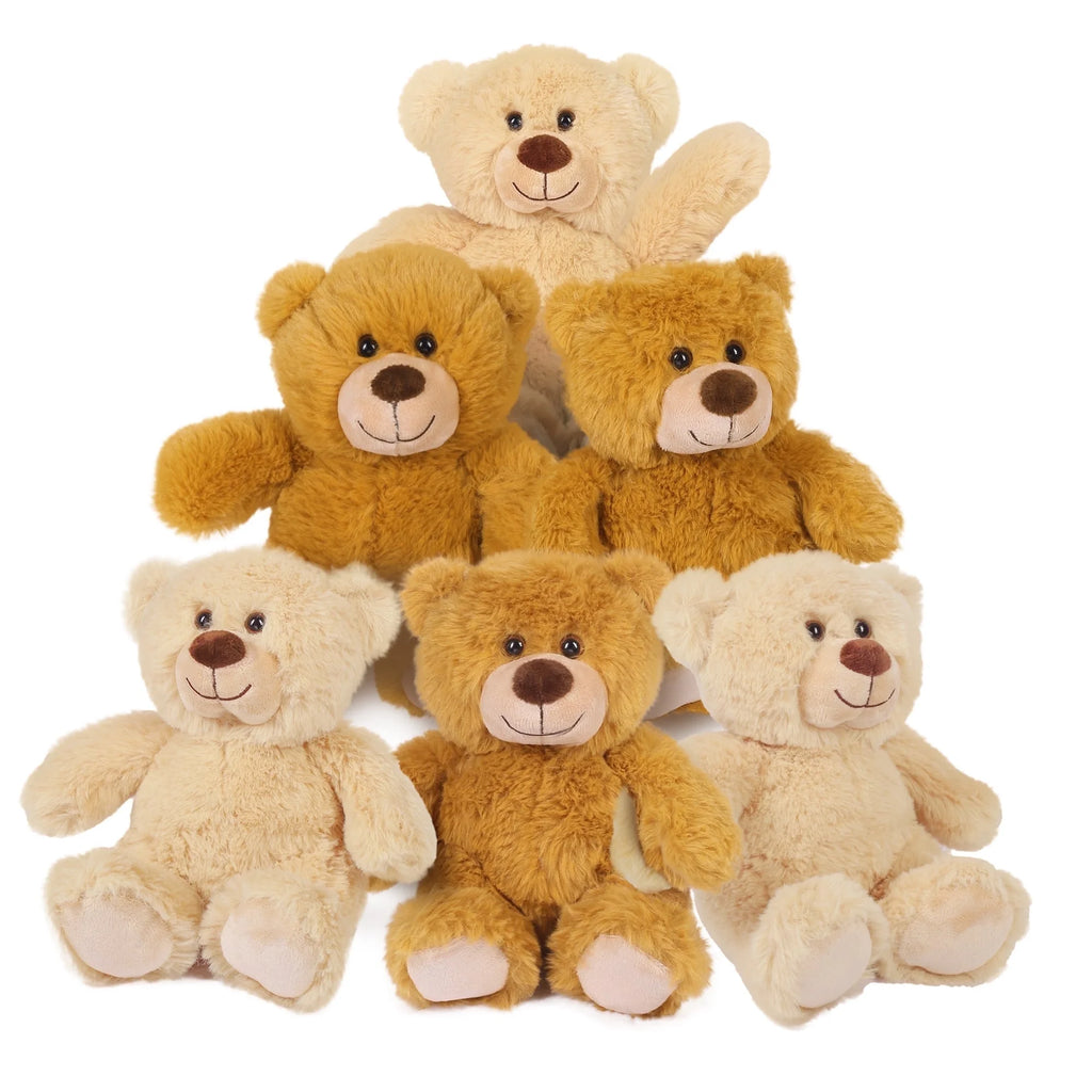 Teddy Bear Stuffed Animal, 6 Pack 10 in Bulk Plush Bear Toy Gifts for Kids Baby Toddlers