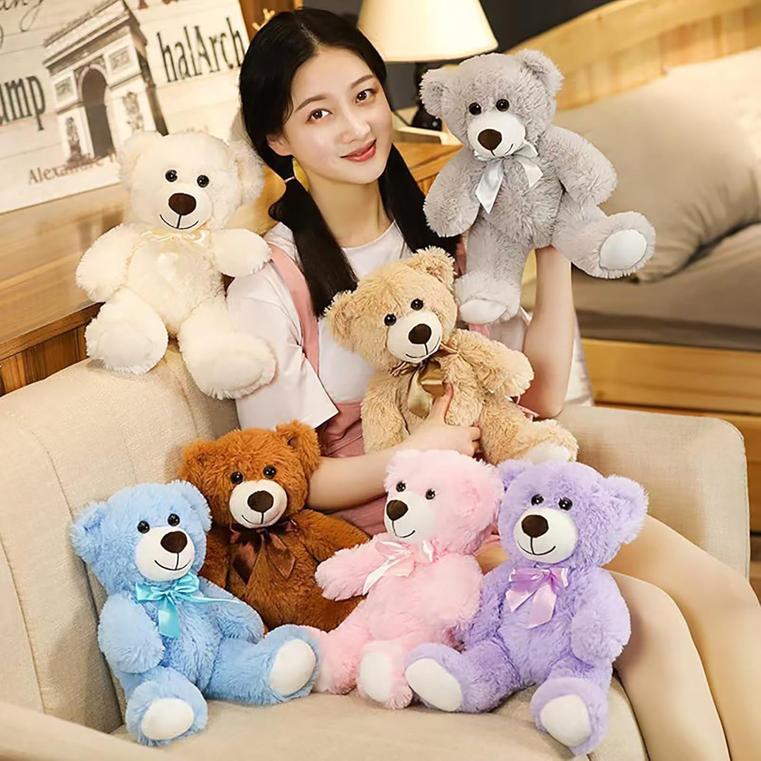 Teddy Bear Plush Toy, 13.5 Inch Teddy Bear Stuffed Animal Birthday for Kids Girl
