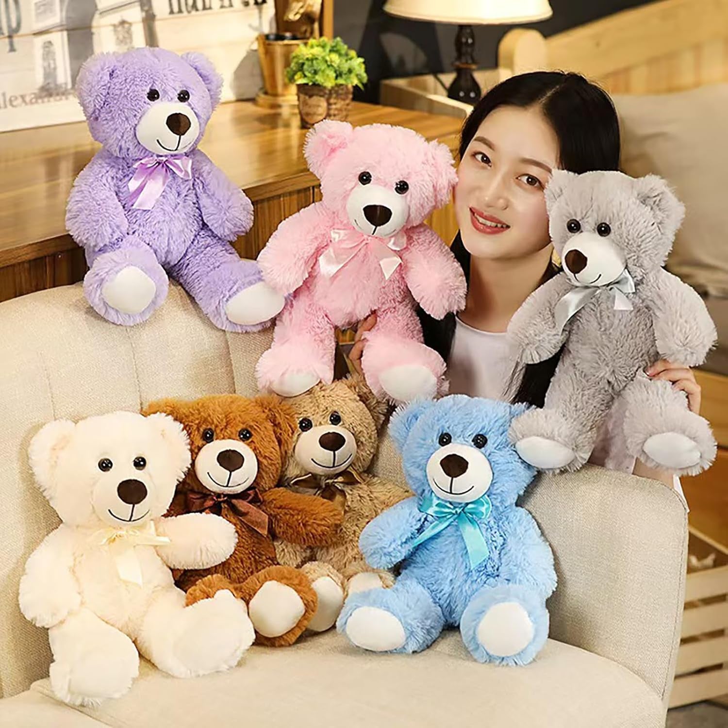 Teddy Bear Plush Toy, 13.5 Inch Teddy Bear Stuffed Animal Birthday for Kids Girl